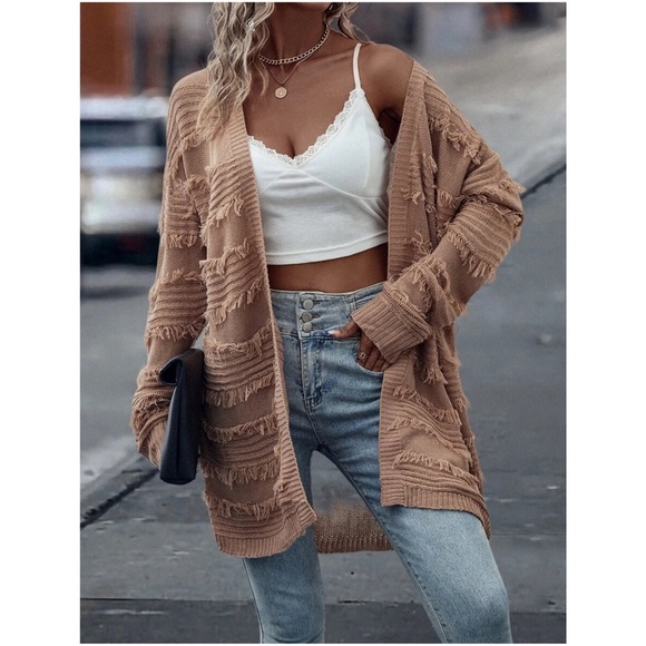 Cozy Fuzzy Open Front Oversized Cardigan - Picture 3 of 5